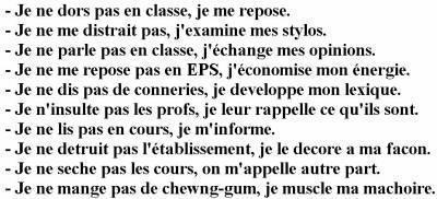 le réglement des éleves